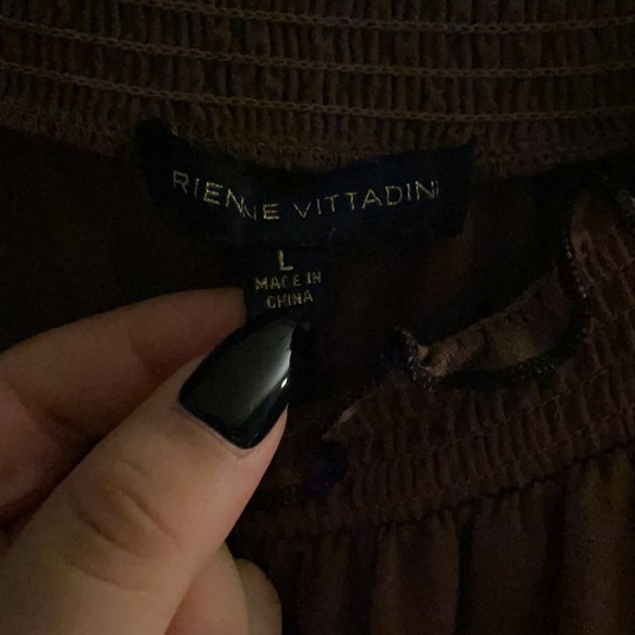 Adrienne Vittadini blouse, Brown, L - Picture 3 of 5